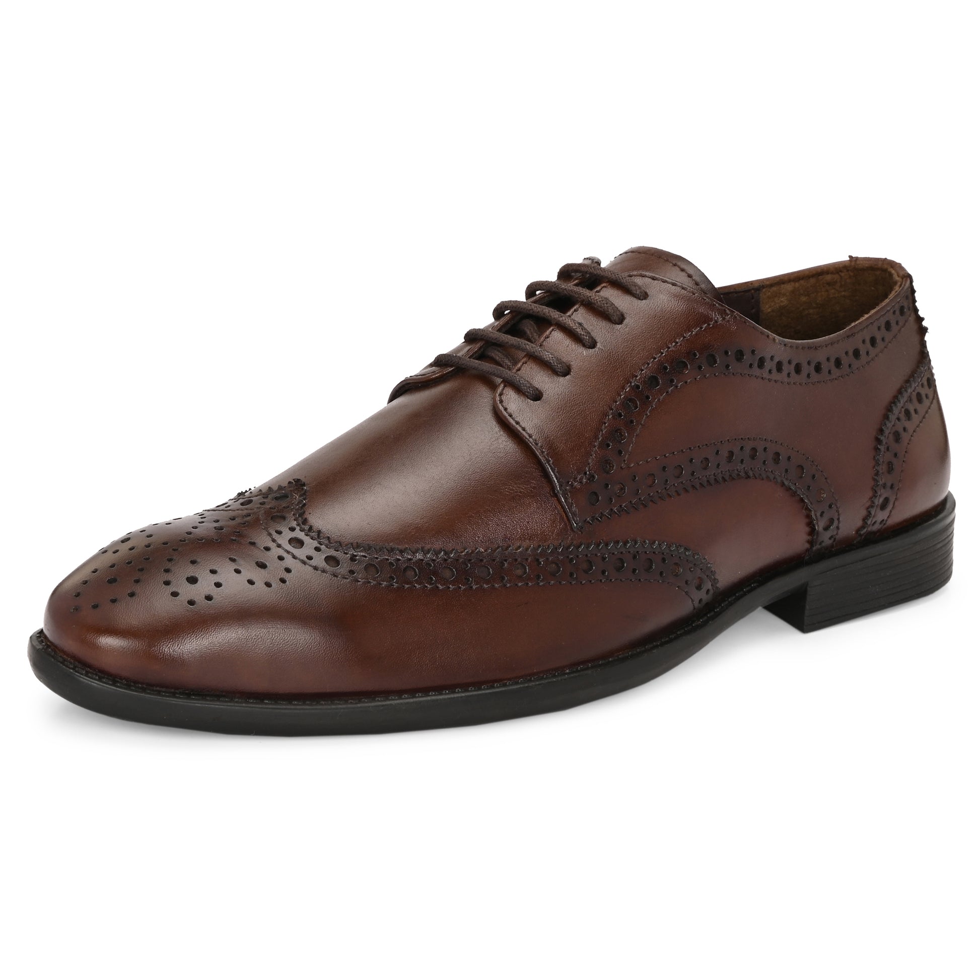 Comfortable Men's Leather Brogue Formal Dress Shoes - Brown Modesto Shoes Comfortable Men's Leather Brogue Formal Dress Shoes - Brown Modesto Shoes