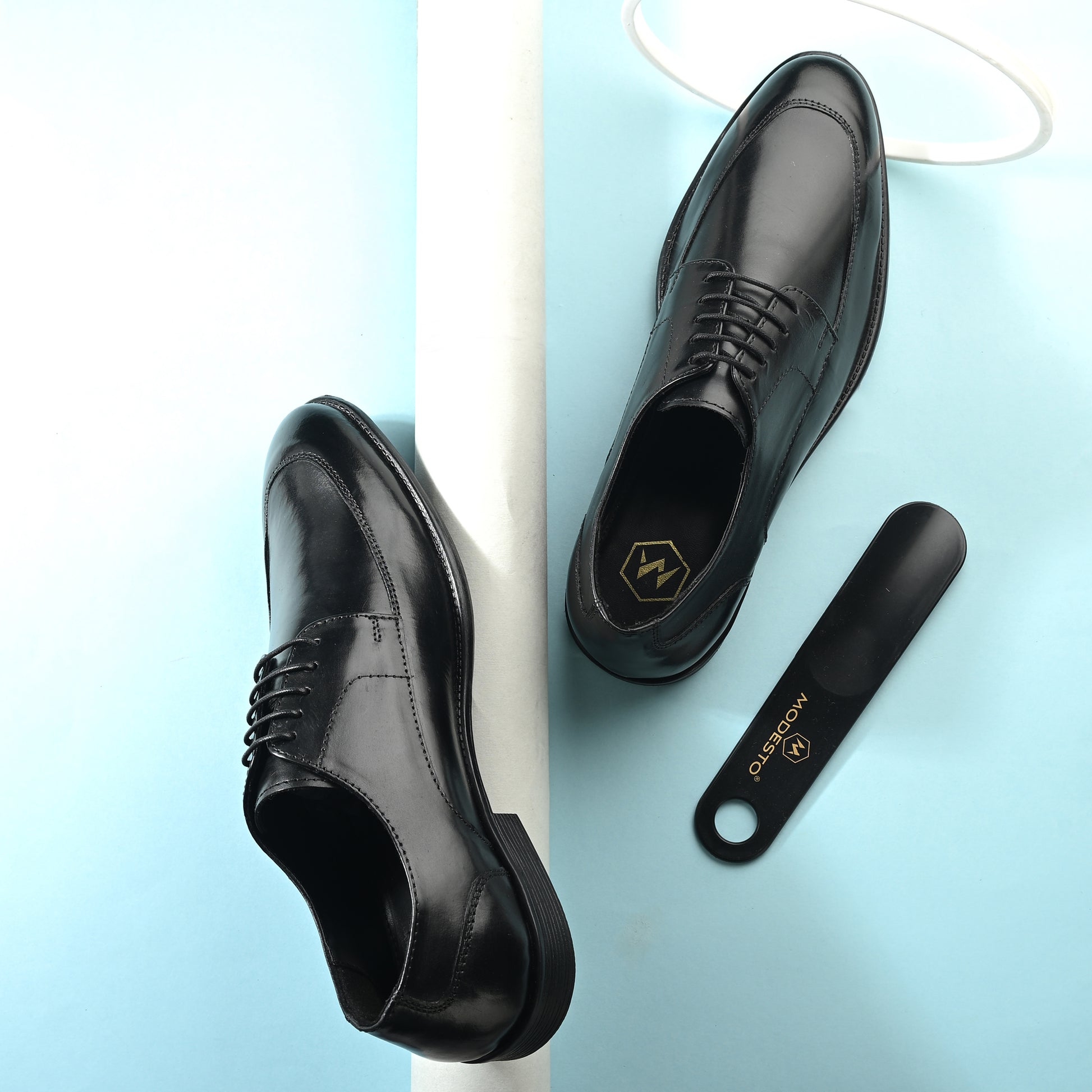 Comfortable Men's Savile Derby Formal Dress Shoes - Black Modesto Shoes Comfortable Men's Savile Derby Formal Dress Shoes - Black Modesto Shoes
