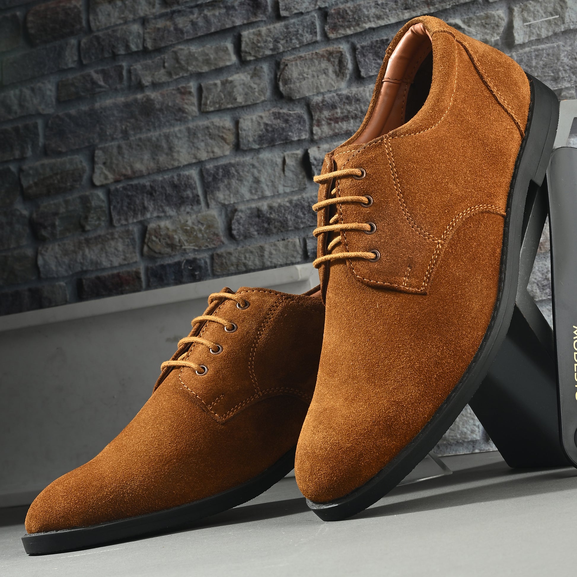 Premium Duston suede Men's Formal Dress Shoes - Tan Modesto Shoes Premium Duston suede Men's Formal Dress Shoes - Tan Modesto Shoes